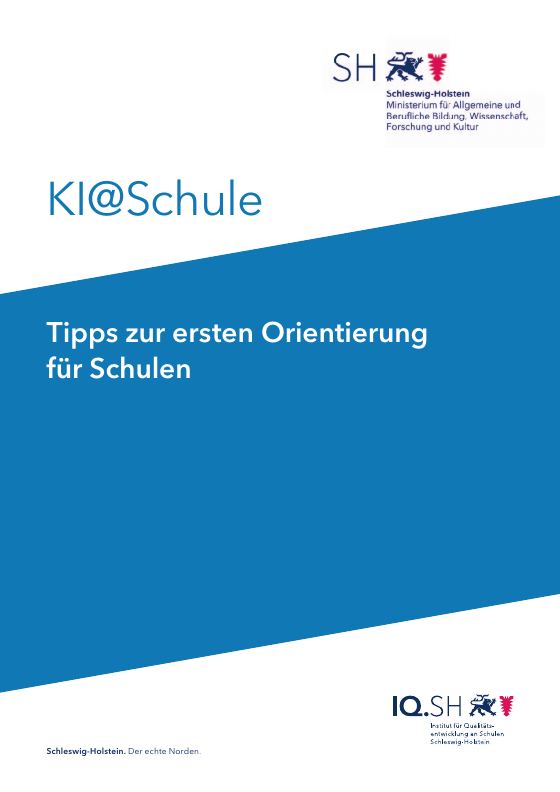 Vorschau: Titelseite von KI@Schule – Tipps zur ersten Orientierung für Schulen